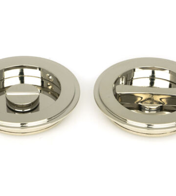 From The Anvil Polished Nickel 75mm Art Deco Round Pull – Privacy Set
