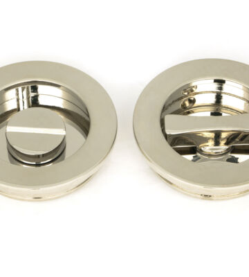 From The Anvil Polished Nickel 60mm Plain Round Pull – Privacy Set