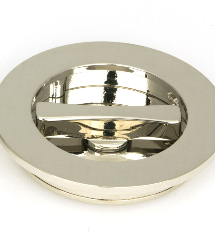 From The Anvil Polished Nickel 75mm Plain Round Pull - Privacy Set - Image 3