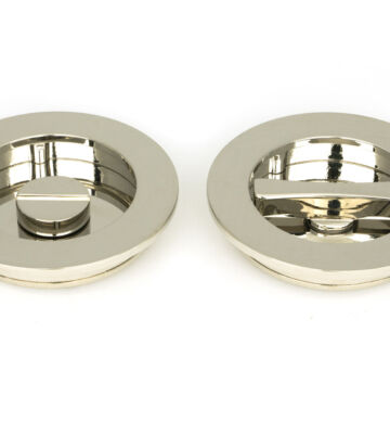 From The Anvil Polished Nickel 75mm Plain Round Pull – Privacy Set