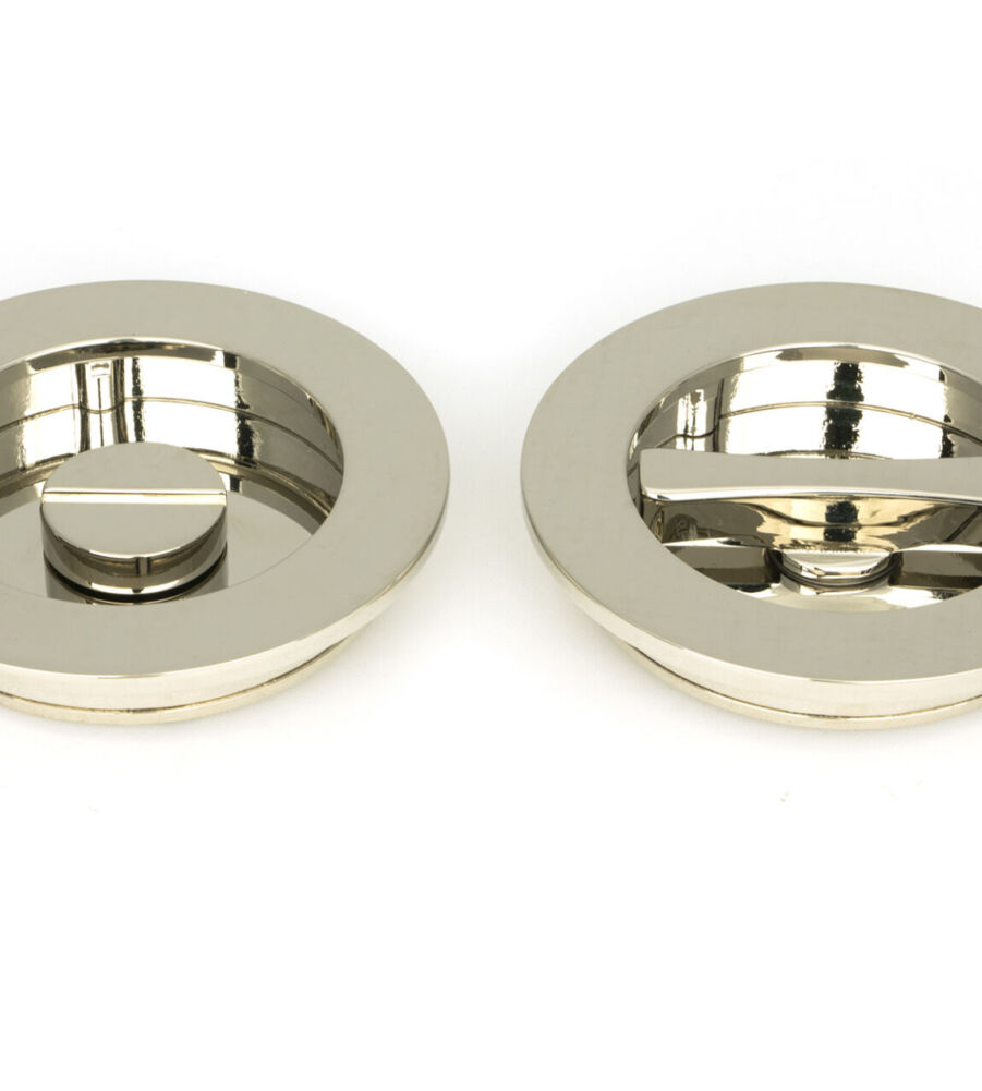 From The Anvil Polished Nickel 75mm Plain Round Pull - Privacy Set