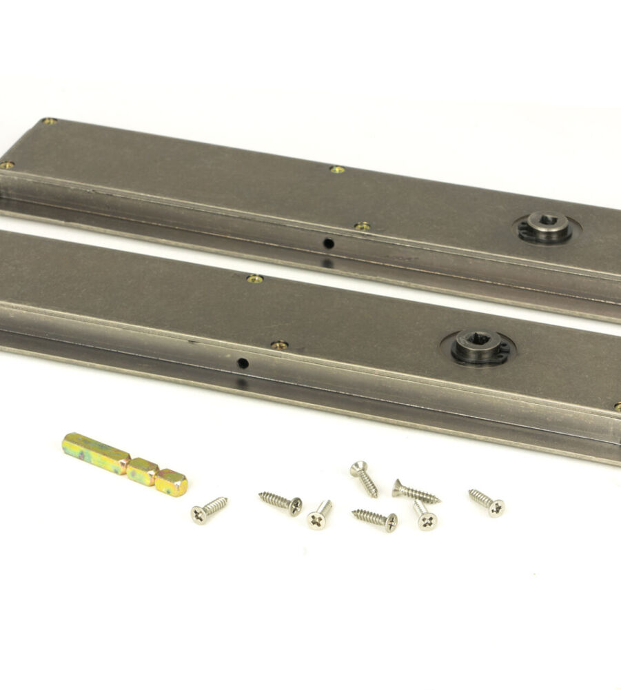 From The Anvil Pewter 250mm Art Deco Rectangular Pull - Privacy Set - Image 4