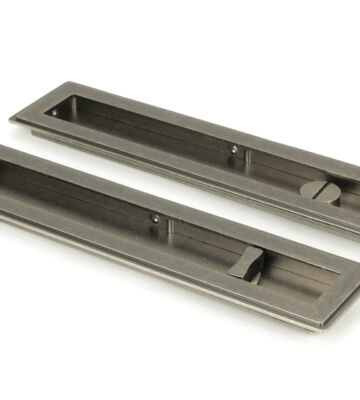 From The Anvil Pewter 250mm Art Deco Rectangular Pull – Privacy Set