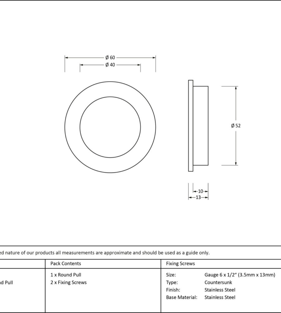 From The Anvil Pewter 60mm Plain Round Pull - Image 2