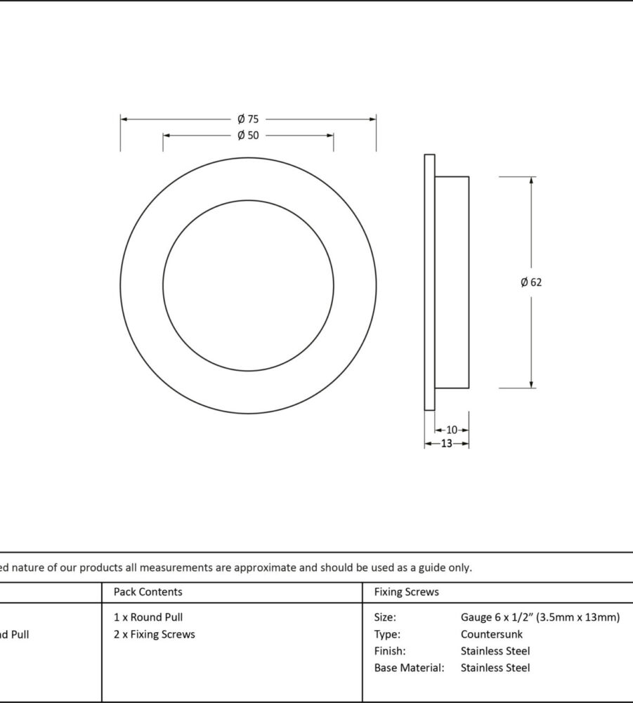 From The Anvil Pewter 75mm Plain Round Pull - Image 2