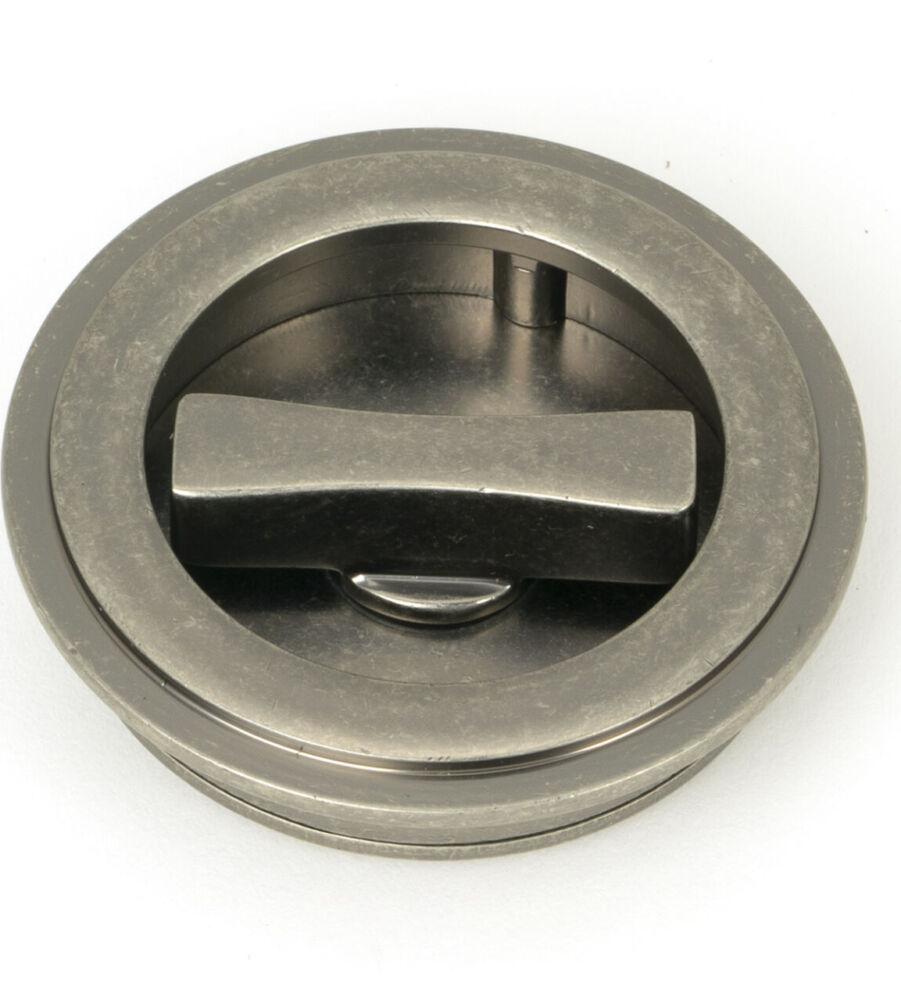 From The Anvil Pewter 60mm Art Deco Round Pull - Privacy Set - Image 3