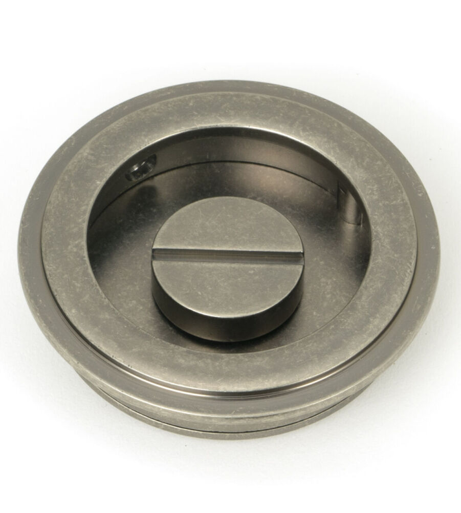 From The Anvil Pewter 60mm Art Deco Round Pull - Privacy Set - Image 4