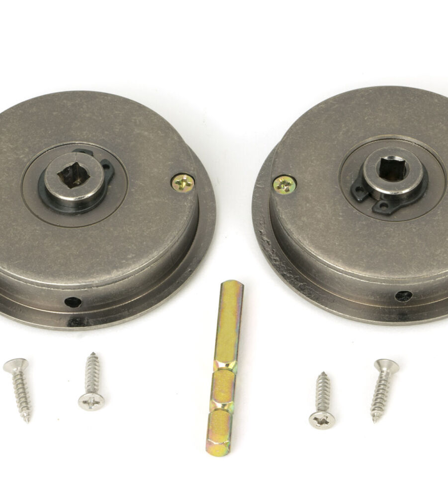 From The Anvil Pewter 60mm Art Deco Round Pull - Privacy Set - Image 5