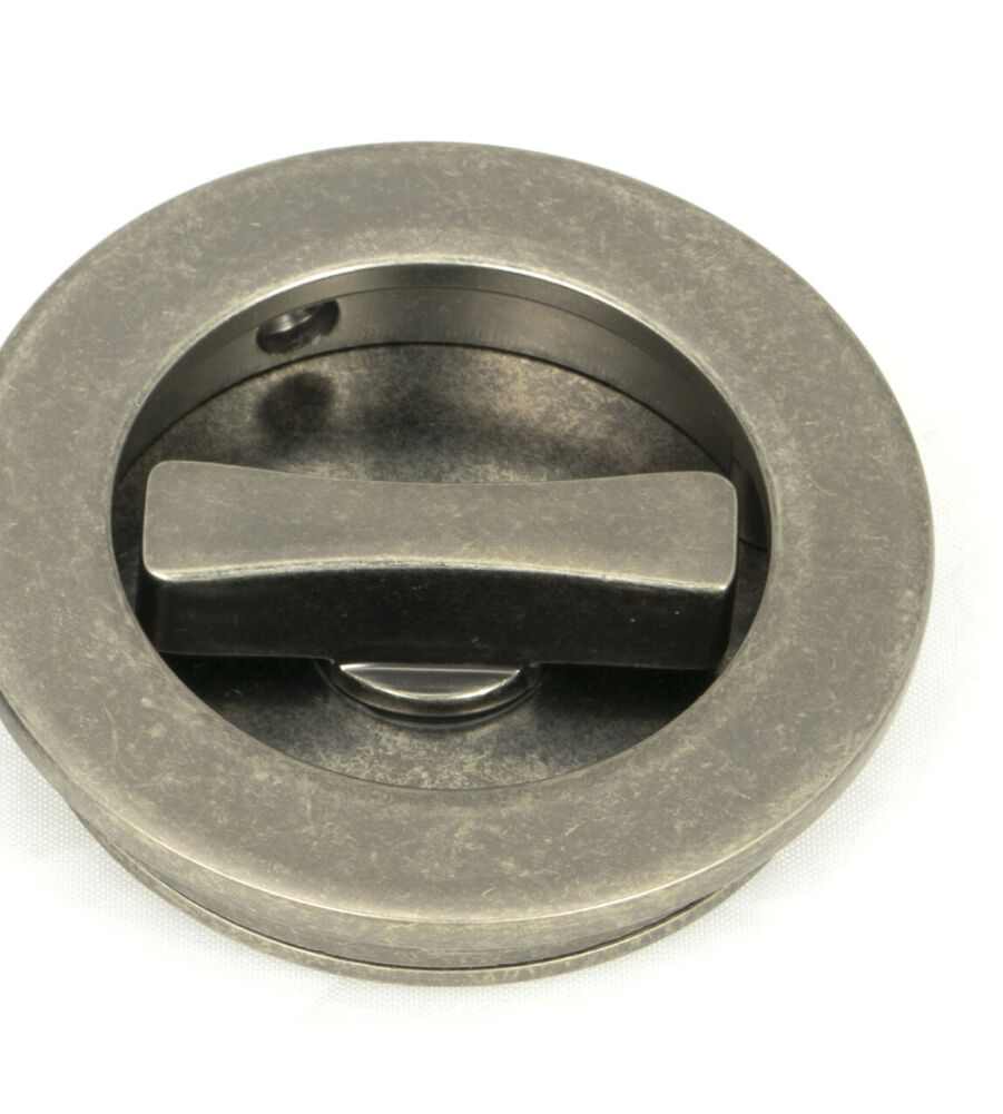 From The Anvil Pewter 60mm Plain Round Pull - Privacy Set - Image 3