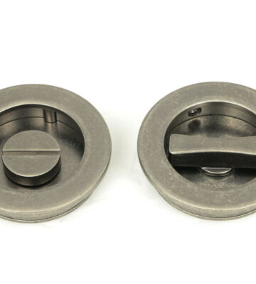From The Anvil Pewter 60mm Plain Round Pull – Privacy Set