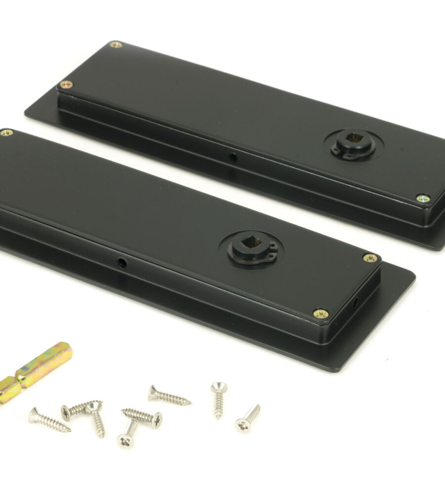From The Anvil Matt Black 175mm Art Deco Rectangular Pull - Privacy Set - Image 4