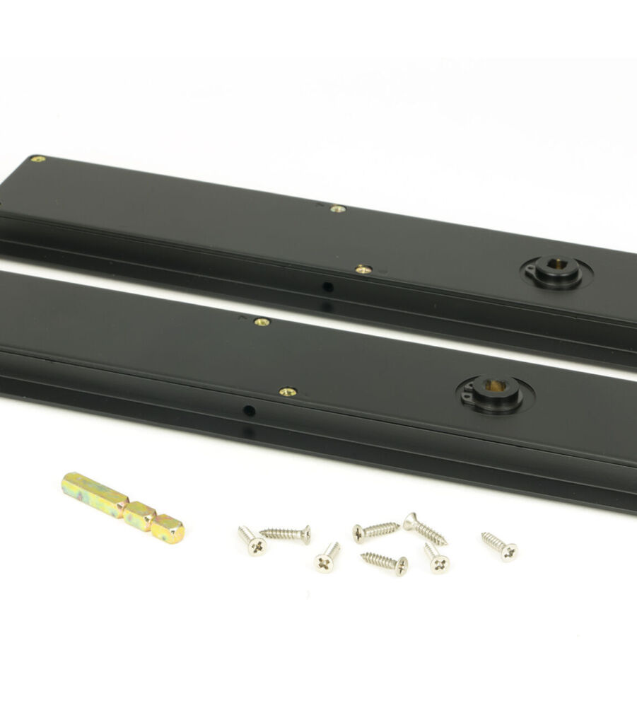 From The Anvil Matt Black 250mm Art Deco Rectangular Pull - Privacy Set - Image 4