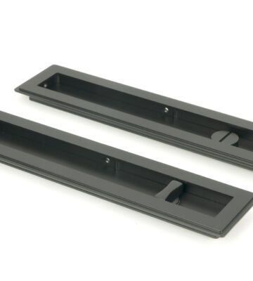 From The Anvil Matt Black 250mm Art Deco Rectangular Pull – Privacy Set