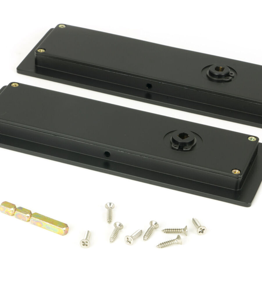 From The Anvil Matt Black 175mm Plain Rectangular Pull - Privacy Set - Image 4