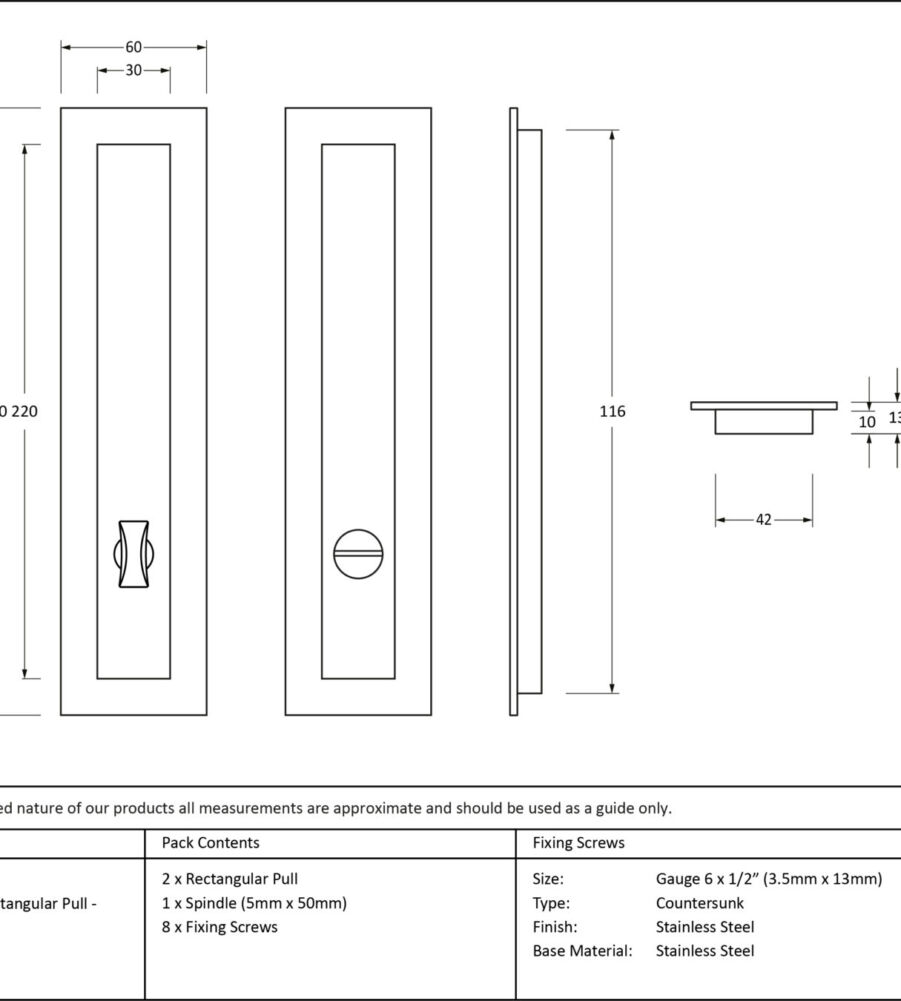 From The Anvil Matt Black 250mm Plain Rectangular Pull - Privacy Set - Image 2
