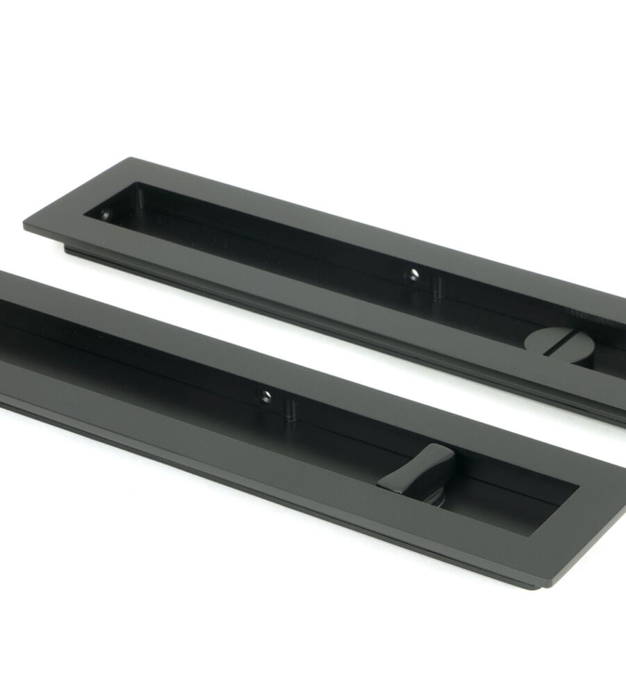 From The Anvil Matt Black 250mm Plain Rectangular Pull - Privacy Set
