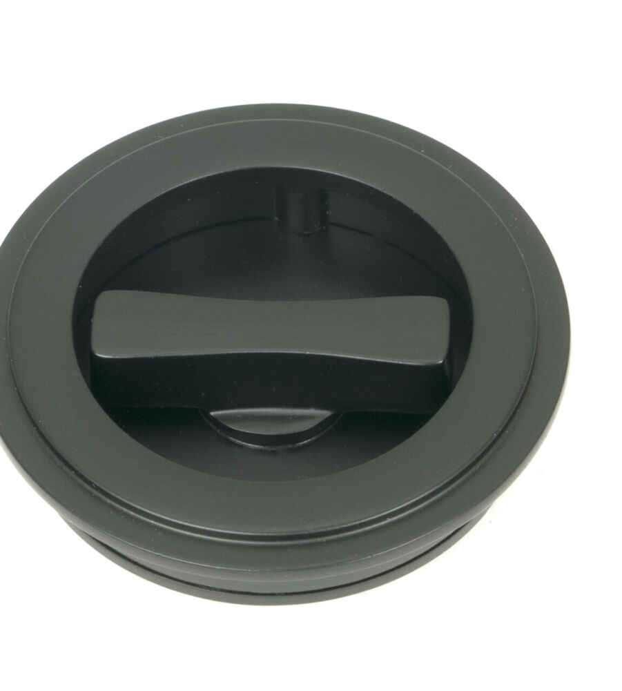 From The Anvil Matt Black 60mm Art Deco Round Pull - Privacy Set - Image 3