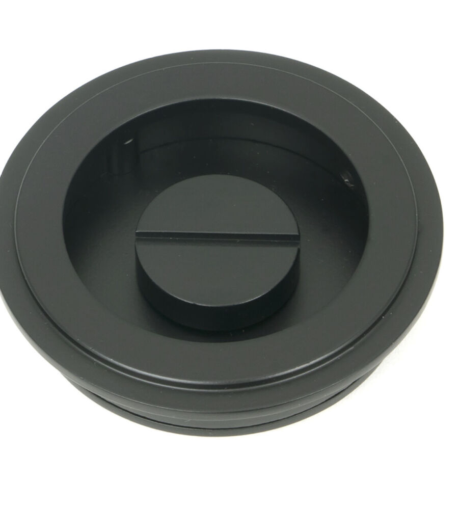 From The Anvil Matt Black 60mm Art Deco Round Pull - Privacy Set - Image 4