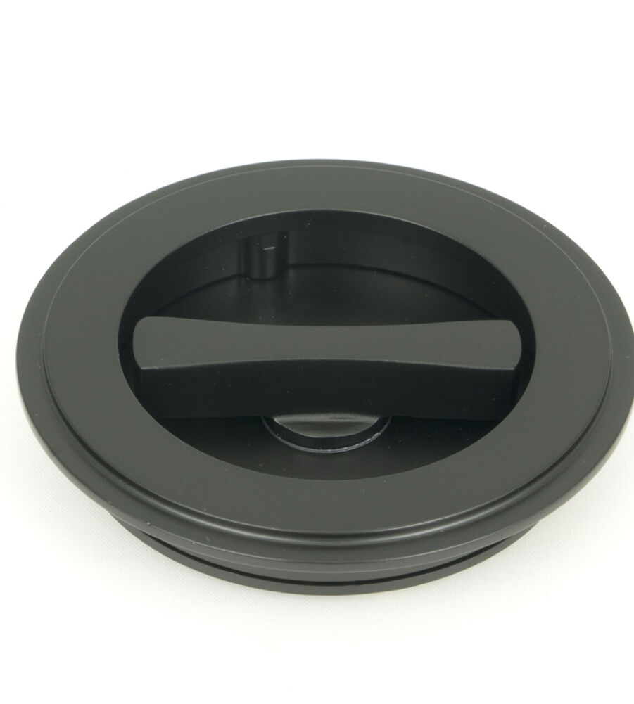 From The Anvil Matt Black 75mm Art Deco Round Pull - Privacy Set - Image 3