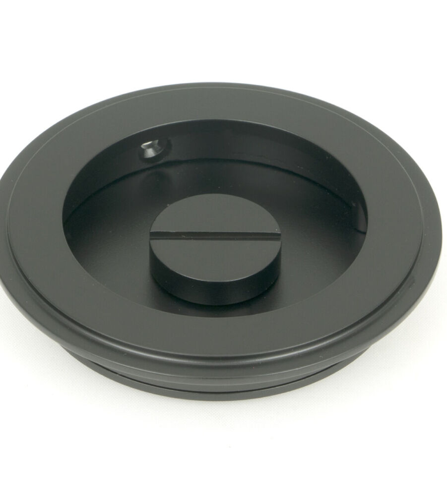 From The Anvil Matt Black 75mm Art Deco Round Pull - Privacy Set - Image 4