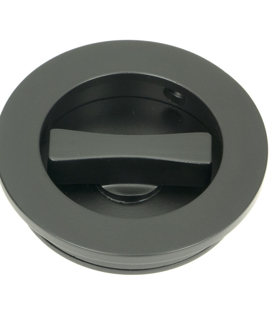 From The Anvil Matt Black 60mm Plain Round Pull - Privacy Set - Image 3
