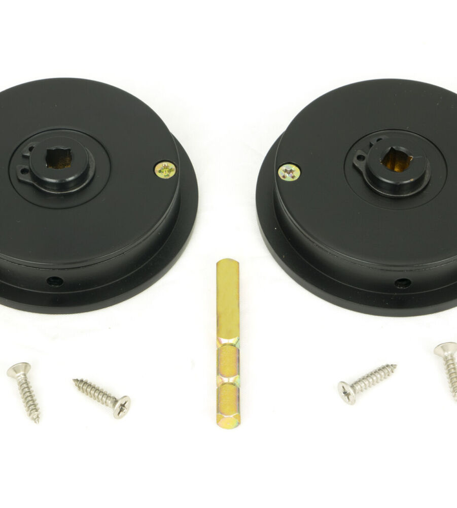 From The Anvil Matt Black 60mm Plain Round Pull - Privacy Set - Image 5