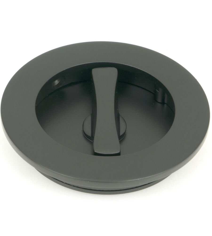From The Anvil Matt Black 75mm Plain Round Pull - Privacy Set - Image 3