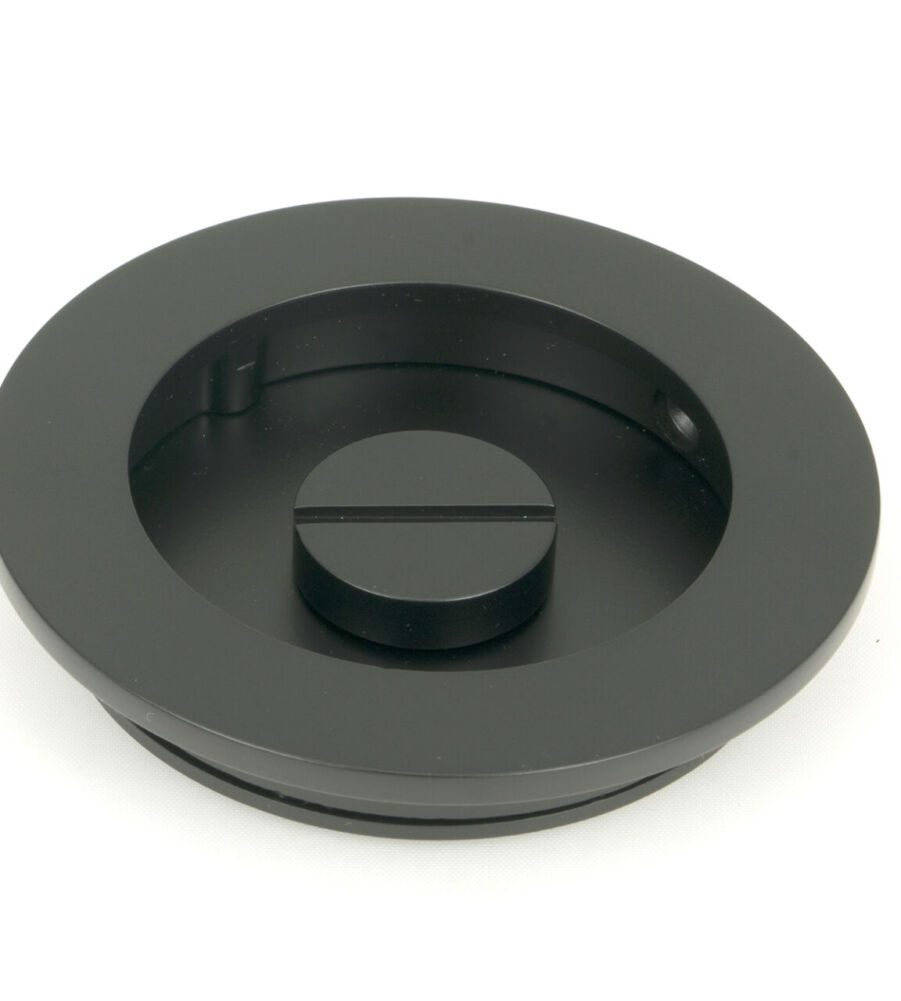 From The Anvil Matt Black 75mm Plain Round Pull - Privacy Set - Image 4
