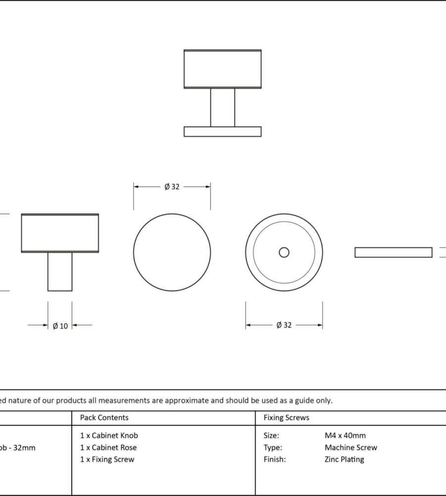 From The Anvil Aged Brass Kelso Cabinet Knob - 32mm (Plain) - Image 2