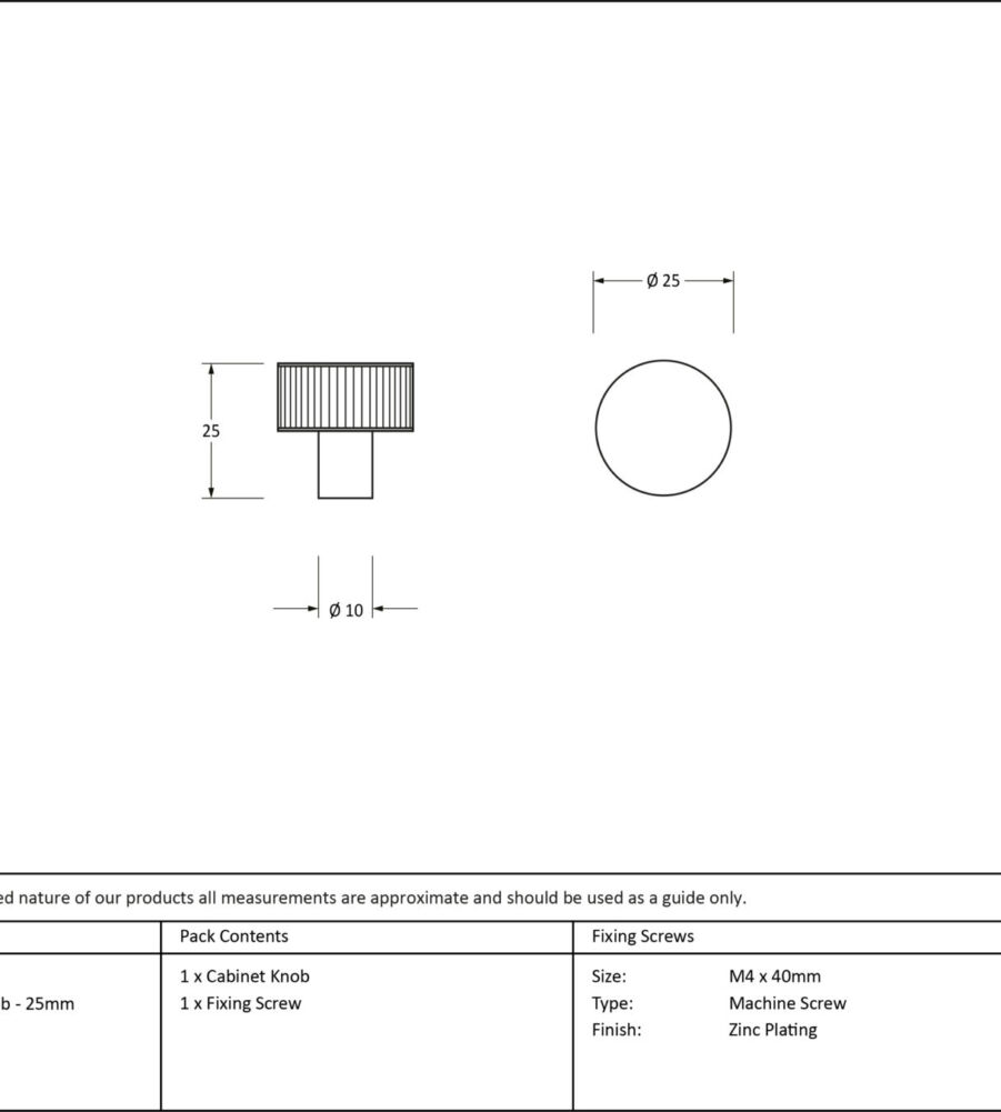 From The Anvil Polished Brass Judd Cabinet Knob - 25mm (No Rose) - Image 2