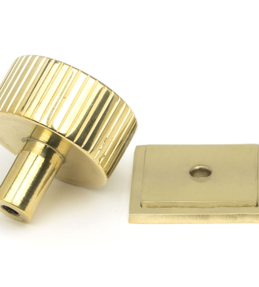 From The Anvil Polished Brass Judd Cabinet Knob - 32mm (Square) - Image 4