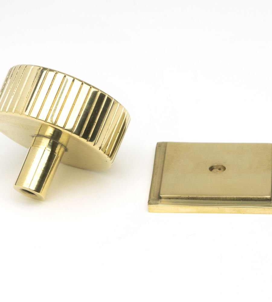 From The Anvil Polished Brass Judd Cabinet Knob - 38mm (Square) - Image 4