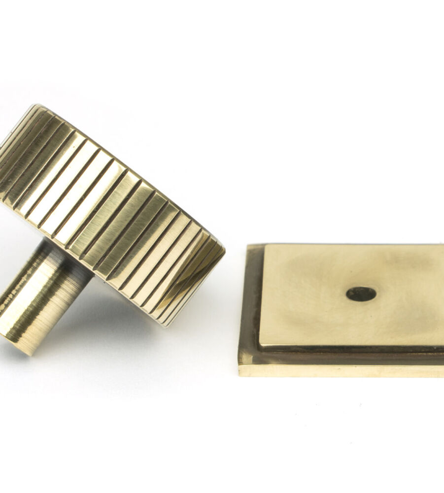 From The Anvil Aged Brass Judd Cabinet Knob - 38mm (Square) - Image 4