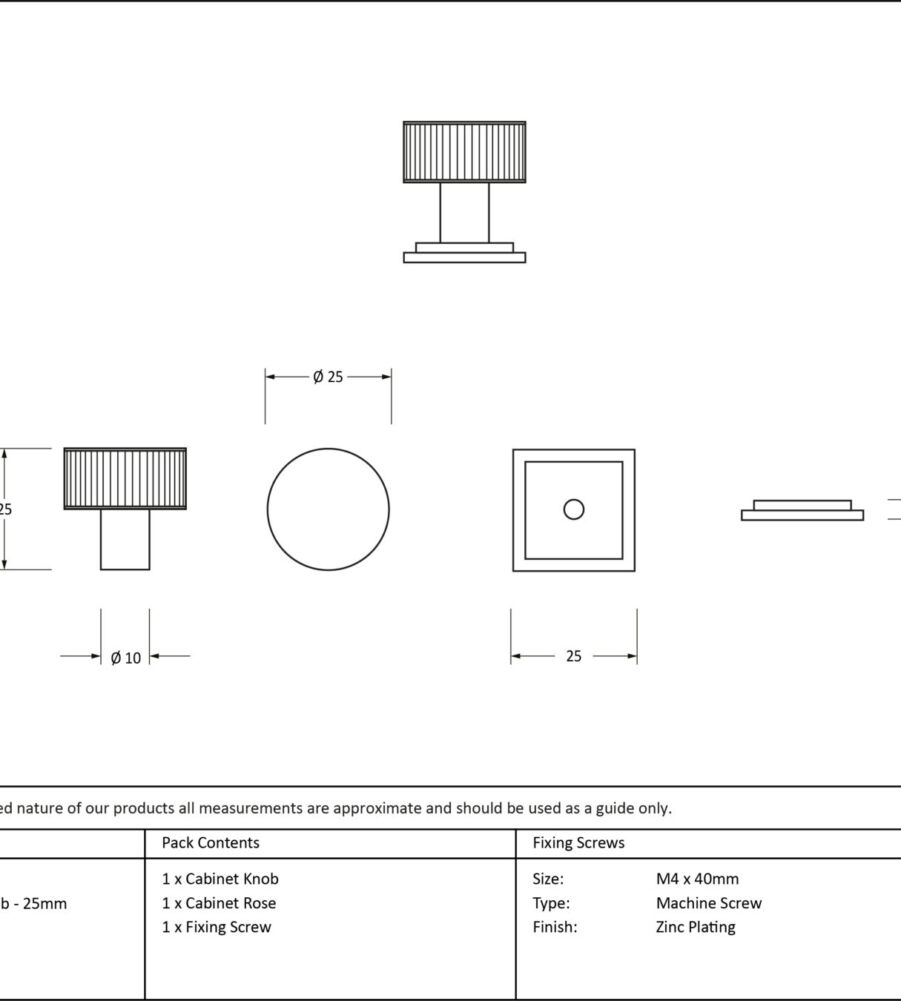 From The Anvil Polished Chrome Judd Cabinet Knob - 25mm (Square) - Image 2