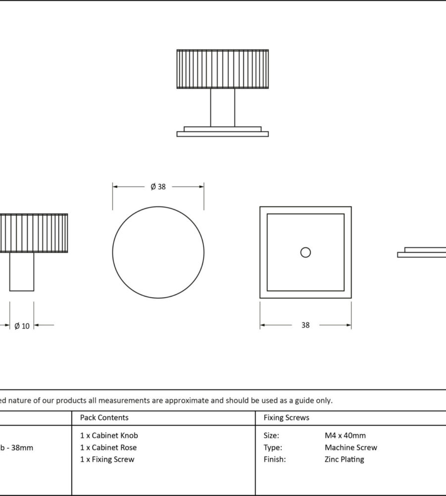 From The Anvil Polished Chrome Judd Cabinet Knob - 38mm (Square) - Image 2