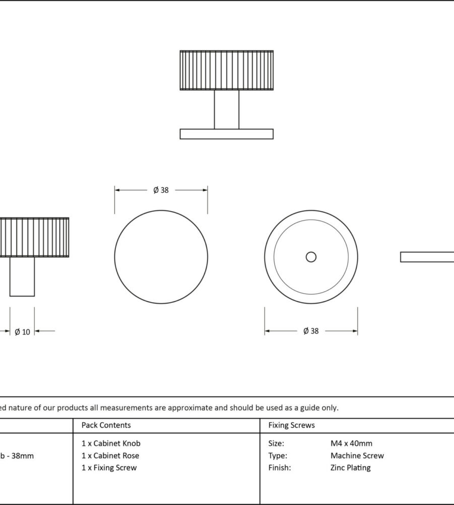 From The Anvil Satin Chrome Judd Cabinet Knob - 38mm (Plain) - Image 2