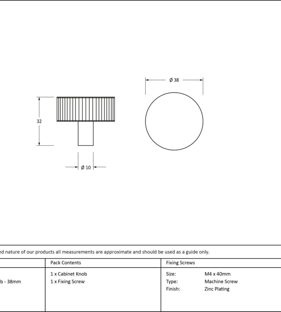 From The Anvil Satin Chrome Judd Cabinet Knob - 38mm (No rose) - Image 2