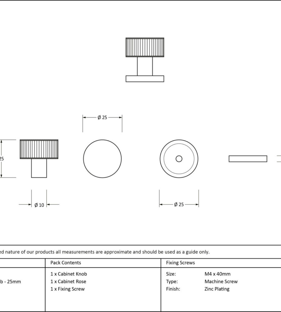 From The Anvil Aged Bronze Judd Cabinet Knob - 25mm (Plain) - Image 2