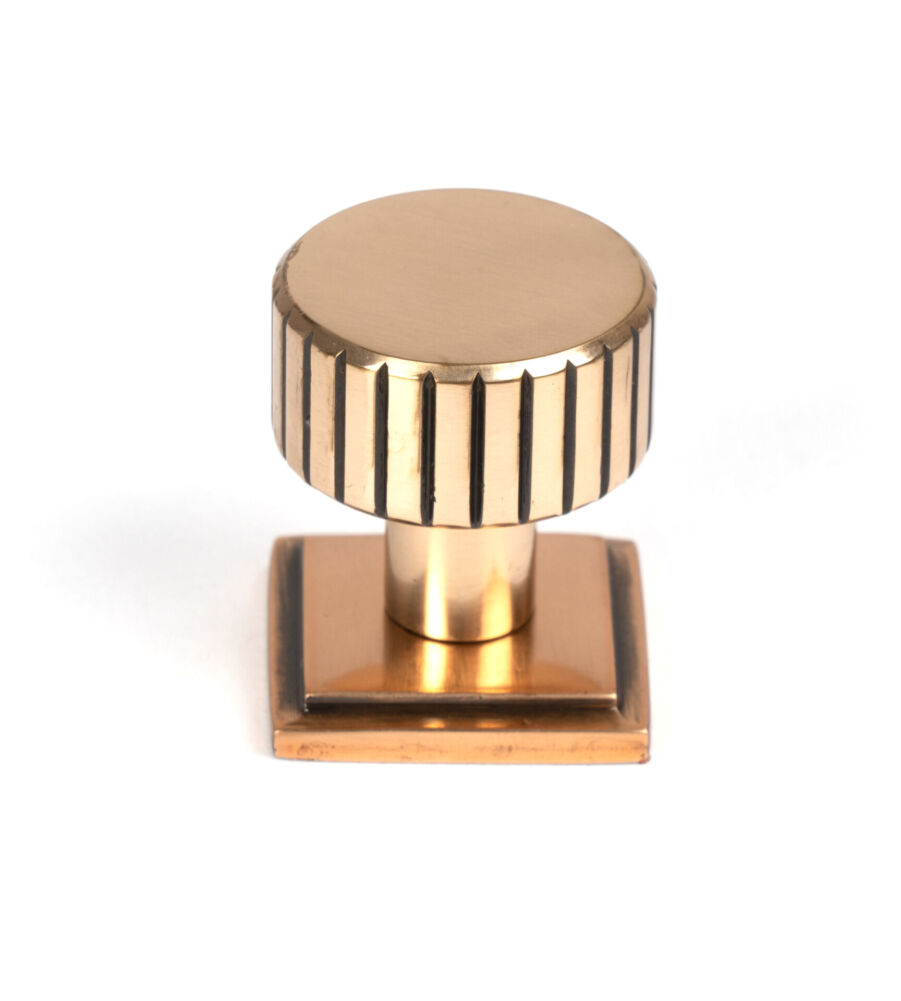 From The Anvil Polished Bronze Judd Cabinet Knob - 25mm (Square)