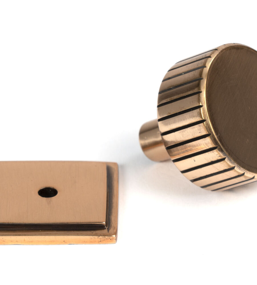 From The Anvil Polished Bronze Judd Cabinet Knob - 32mm (Square) - Image 3