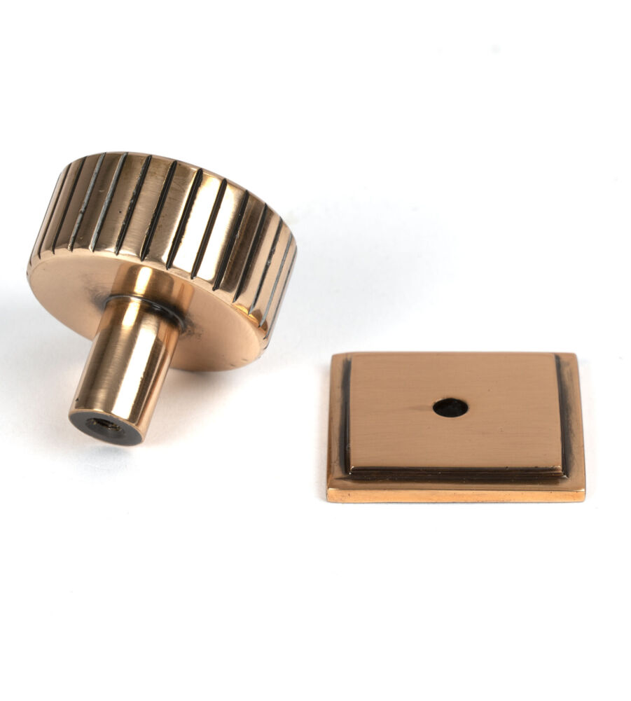 From The Anvil Polished Bronze Judd Cabinet Knob - 32mm (Square) - Image 4