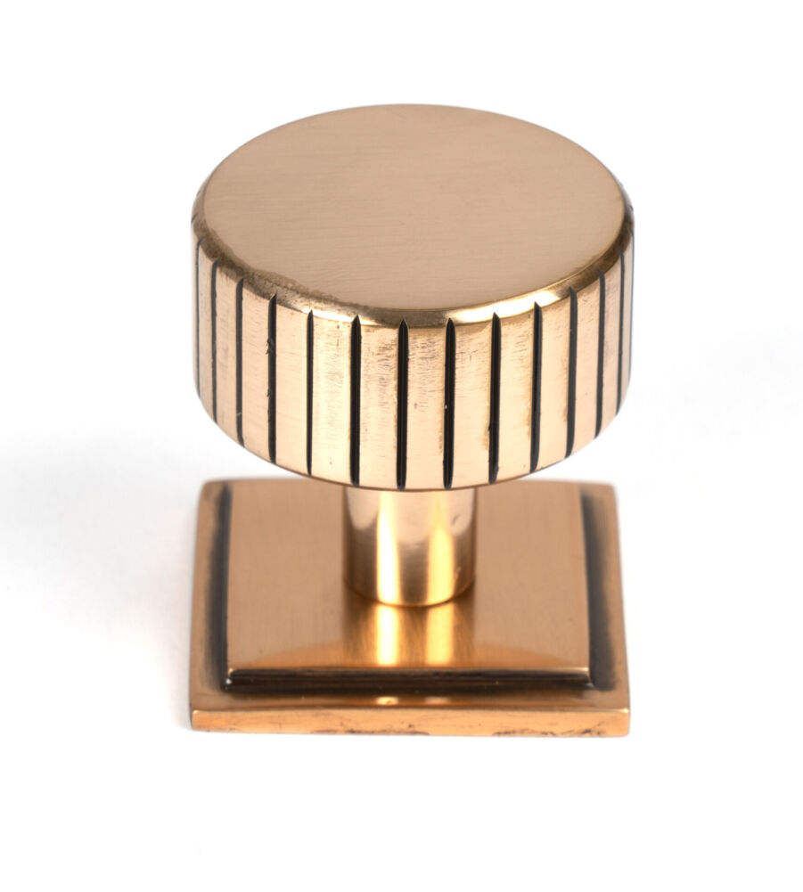 From The Anvil Polished Bronze Judd Cabinet Knob - 32mm (Square)