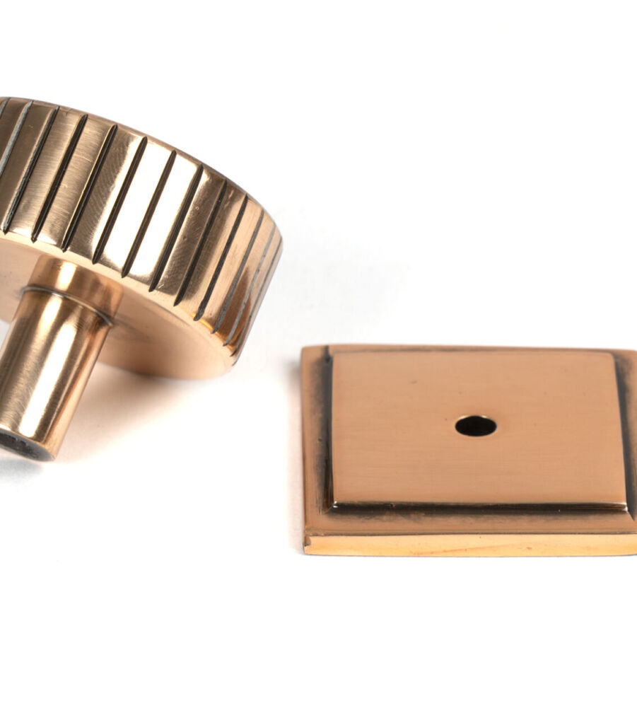 From The Anvil Polished Bronze Judd Cabinet Knob - 38mm (Square) - Image 4