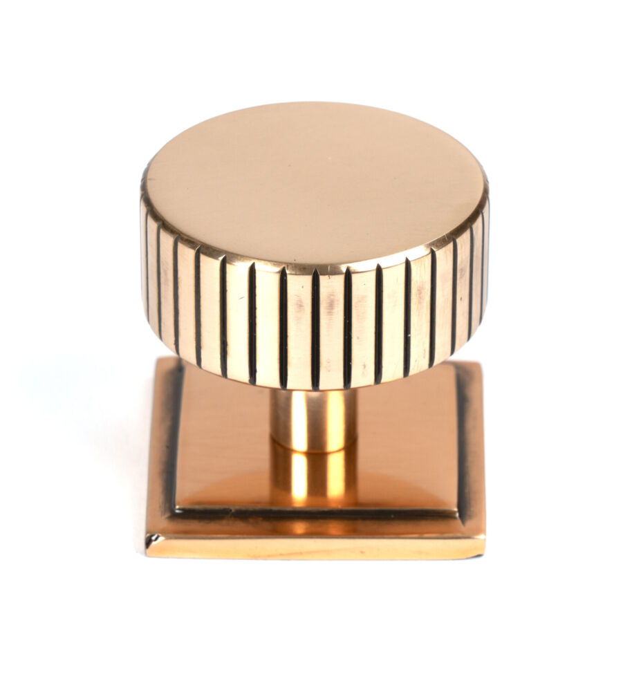 From The Anvil Polished Bronze Judd Cabinet Knob - 38mm (Square)