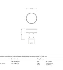 From The Anvil Polished Brass Scully Cabinet Knob - 32mm - Image 2