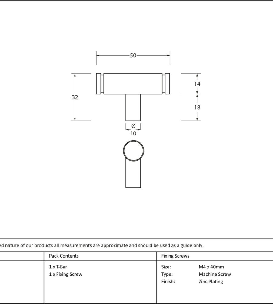 From The Anvil Polished Bronze Kelso T-Bar - Image 2