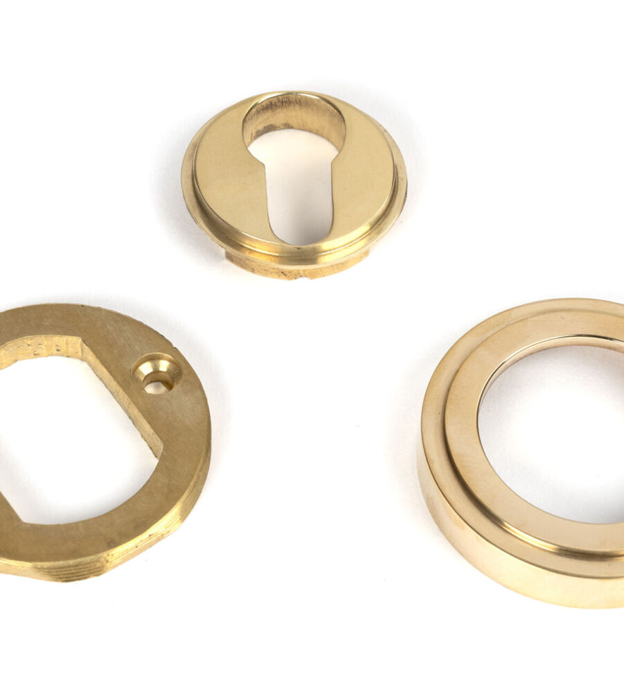 From The Anvil Polished Brass Round Euro Escutcheon (Art Deco) - Image 4