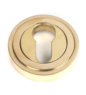 From The Anvil Polished Brass Round Euro Escutcheon (Art Deco)