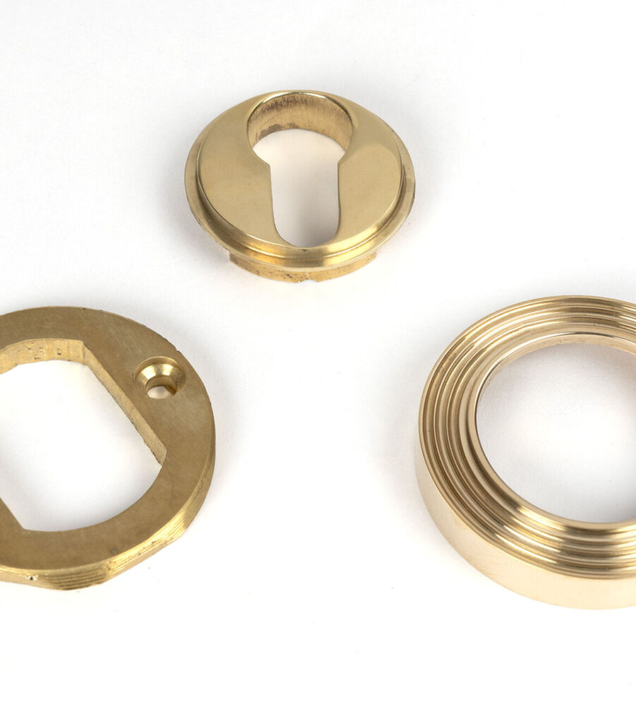 From The Anvil Polished Brass Round Euro Escutcheon (Beehive) - Image 4