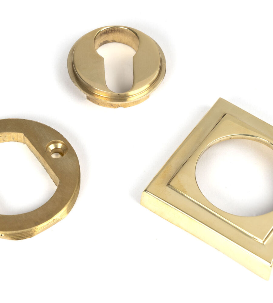 From The Anvil Polished Brass Round Euro Escutcheon (Square) - Image 5